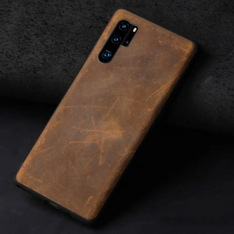 Подлинный подтягивающий кожаный чехол для телефона huawei P20 pro P30 Pro Lite mate 20 pro Lite 360 Полный Чехол для Honor 20 20 Pro 8X V20 10 - Цвет: Кофе