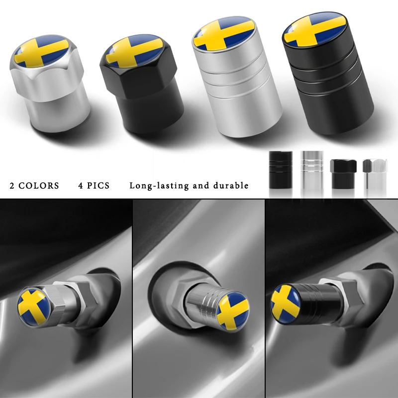 Car Styling 4Pcs Metal Sweden Logo Wheel Tire Valve Stem Caps Cover For Volvo V40 V50 V60 V70 S40 S60 S60L S70 S80 S90 XC40 XC60 |