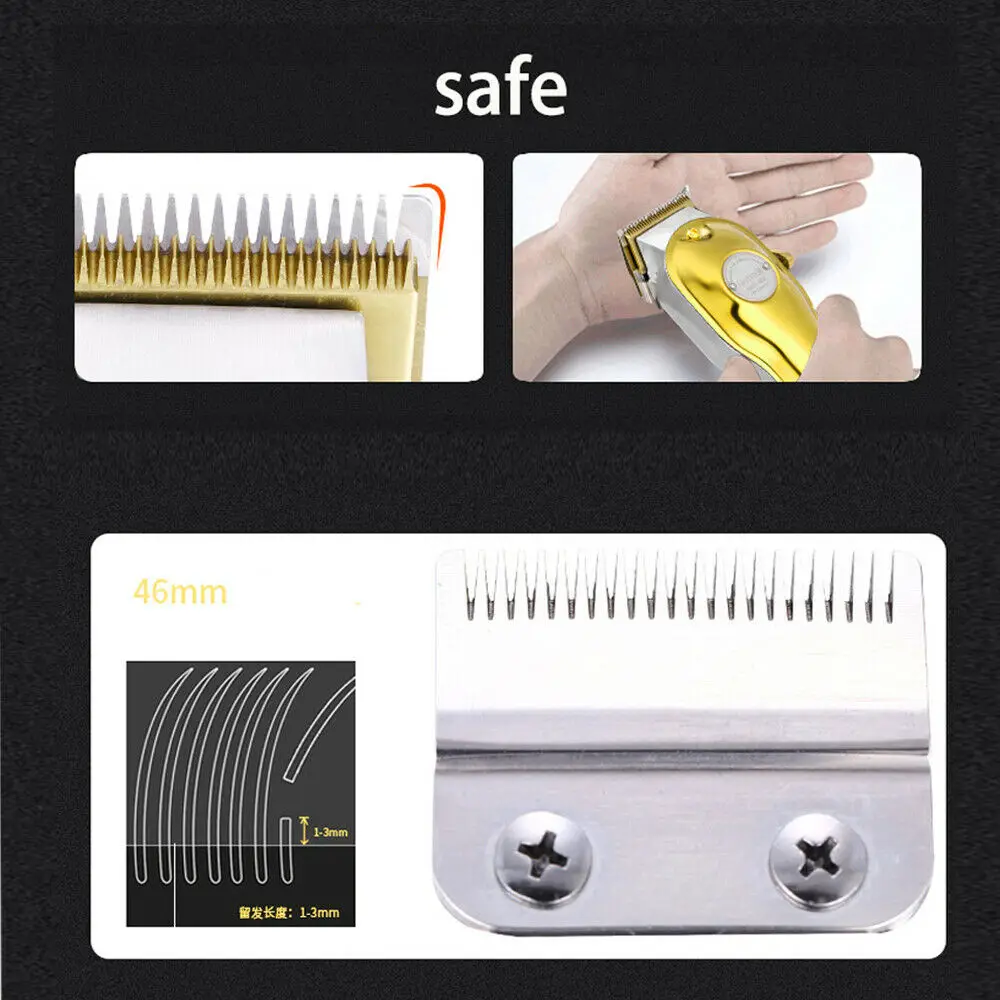 Kemei All-Metal Professional Hair Clipper Electric Cordless Trimmer Shaver Razor Gold/Silver