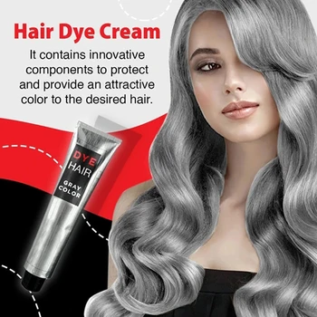 

95g Smoky Gray Hair Cream Unisex Smoky Gray Hair Cream Color Silver Grandma Hair Dye Color lasting party Cosplay Hair Coloring