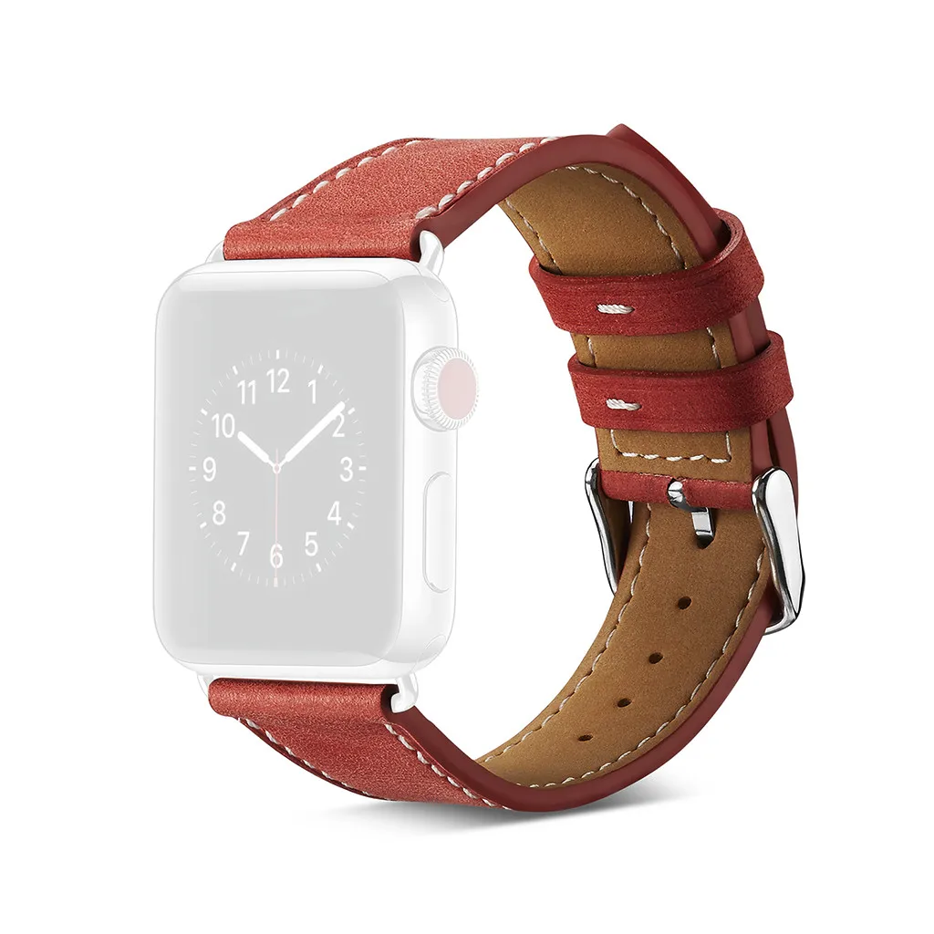 Смарт-часы аксессуары браслет для наручных часов Apple Watch серии 1/2/3/4 38/40 42/44 мм роскошный кожаный флэш-браслетный ремешок для часов браслет
