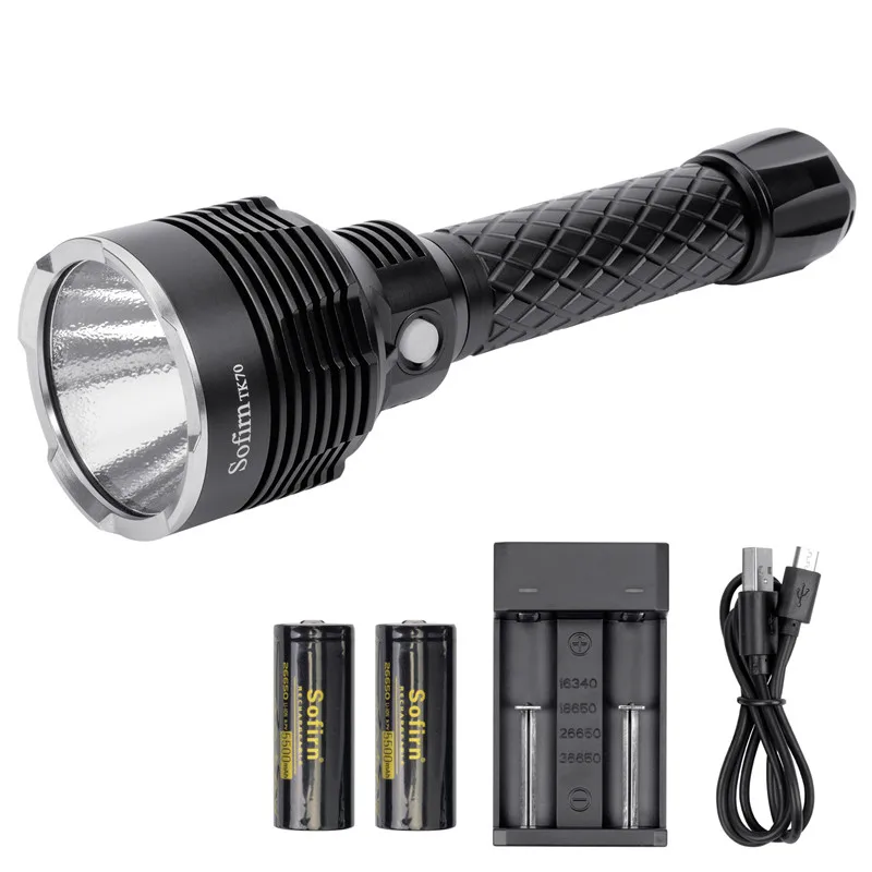 Sofirn TK70 светодиодный высокомощный 26650 фонарь CREE XHP70.2 6000-6500K 18650 фонарь IPX6 тахический фонарь ATR 6 уровней стробоскоп
