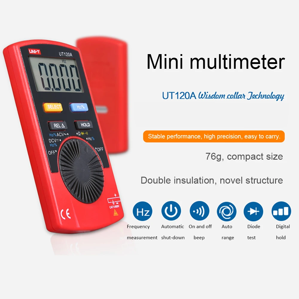 Ручной цифровой мультиметр UT120A UT120B UT120C измеритель напряжения 4000 дисплей с
