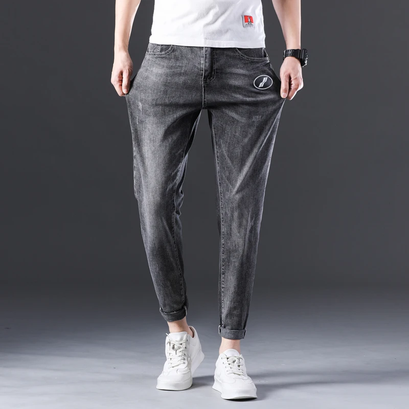Buy Mens Cotton casual trousers Classic Ankle-length Pant men jeans slim fit jeans denim jogger jeans Streetwear Large Size Bottoms