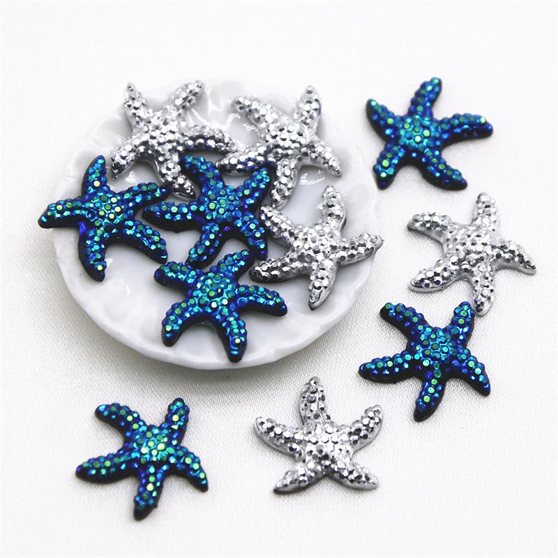 50pcs 16x18mm Sea Star Resin Flatback Cabochon DIY Jewelry Phone Charm Ornament Crafts