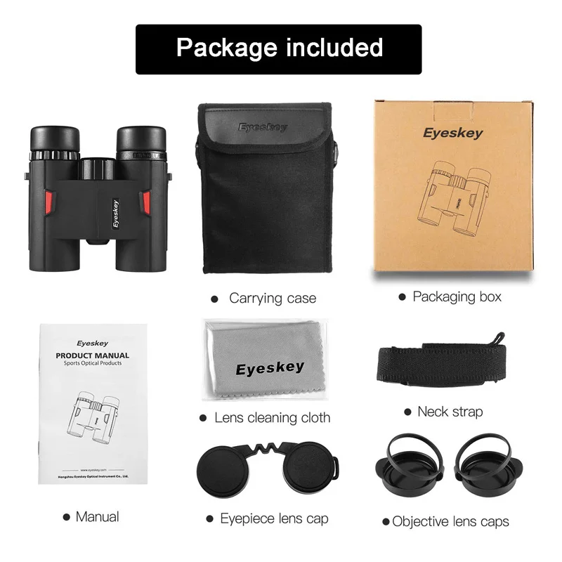 Eyeskey HD 8x32 компактный и портативный бинокль с призмой Bak4 профессиональный