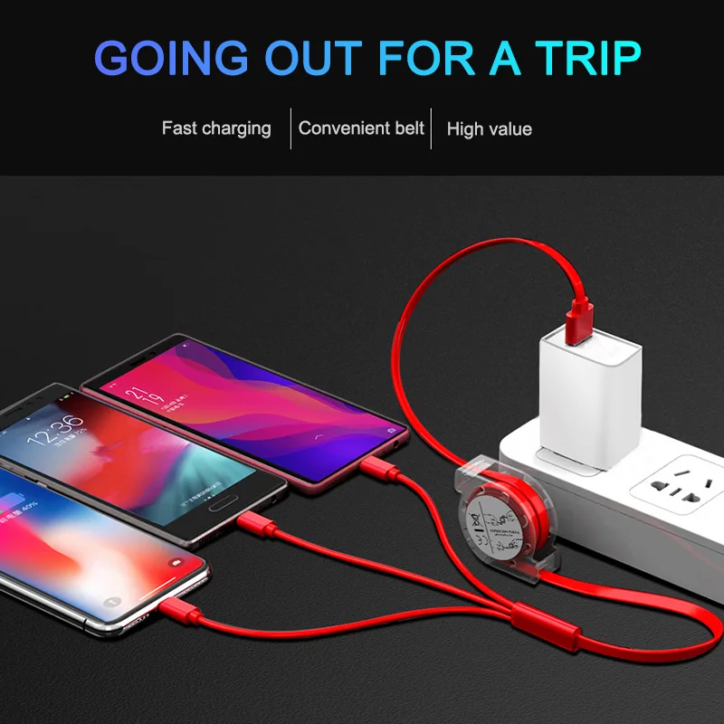 3 в 1 usb type C Micro USB кабель для iPhone 11 Pro MAX type-c для samsung S8 S9+ Plus зарядный кабель Быстрая зарядка USB C кабель