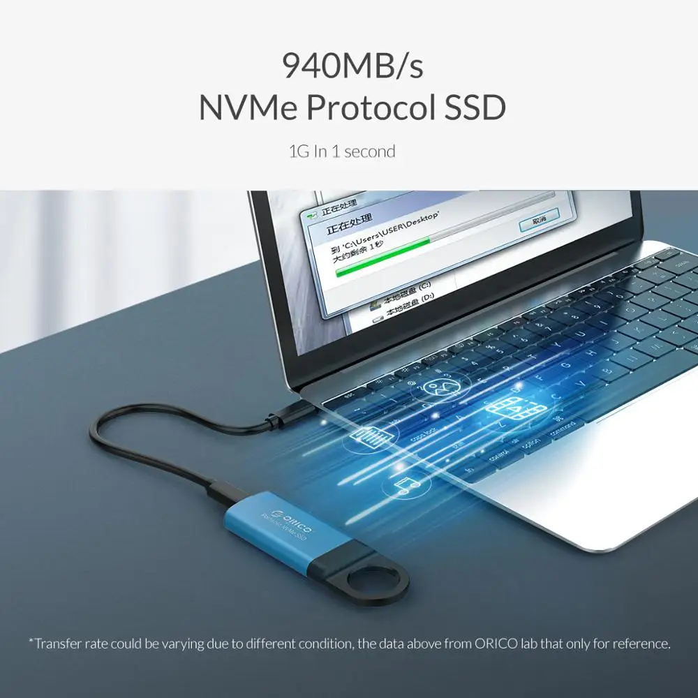 ORICO Mini Externe SSD M2 NVME Festplatte 1TB SSD 128GB 256GB 512GB M.2 NVME Tragbare SSD USB C 31