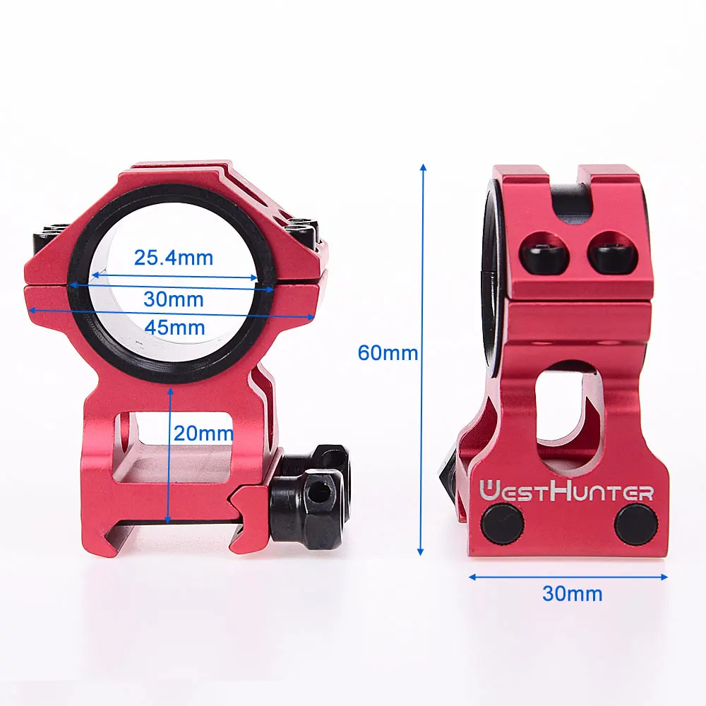 Стиль высокий профиль Пикатинни прицела красный прицел кольца 20 мм Пикатинни 1 дюймов/30 мм кольца тактический прицел аксессуары