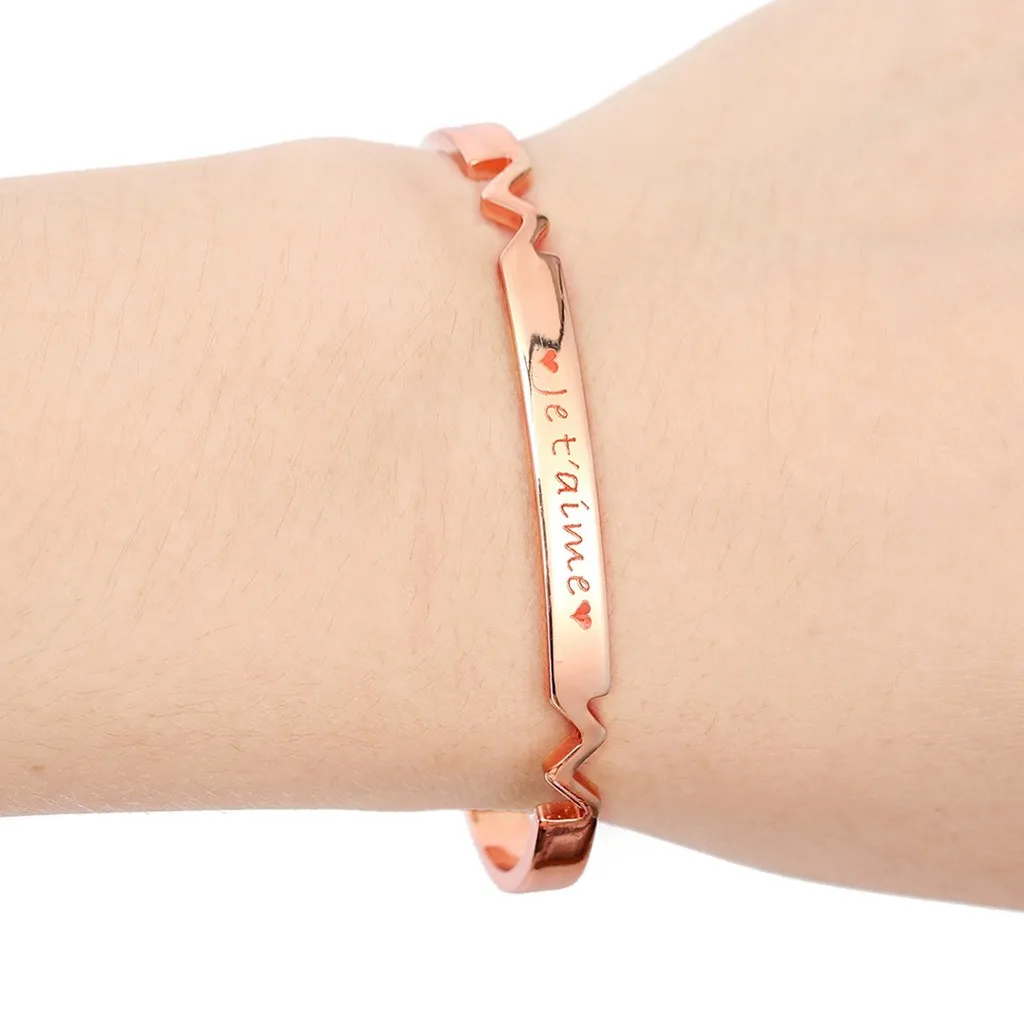 Модные женские ювелирные изделия, сплав, имя, браслеты с буквами для женщин, девушек, розовое золото/серебро, очаровательный браслет, простой, Прямая поставка* X