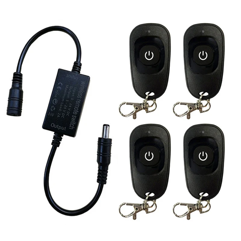 Wireless remote control switch 433mhz relay RF 5V 12V 24V DC power Adapter connector plug Controller receiver transmitter | Обустройство
