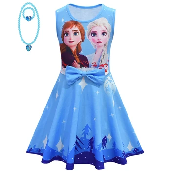 

Snow Queen Girls Dress Summer My Princess Girl Print Dress Animation Anna Elsa Cosplay Birthday Party Dresses Kids Frocks