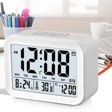 Réveil numérique moderne à affichage Led, électrique, Snooze, avec calendrier de température, pour chambre à coucher, bureau