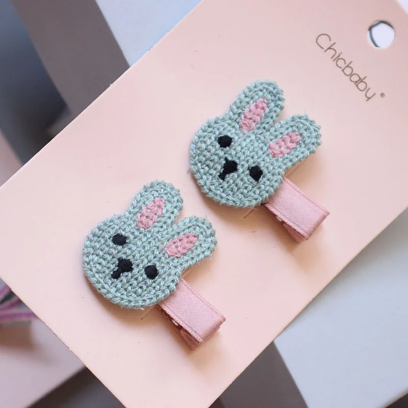 Chicaby Корейский детский стиль, Корейский сладкий пряжа шпилька, шпилька, бант, кролик, жемчужные волосы. Нарисованной длинноволосой девочкой, аксессуары - Цвет: D