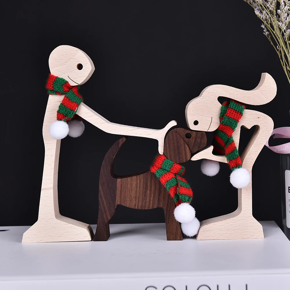 Pet Decorations Craft Wooden Dog Cat Doll Ornaments Carved Model Home Office Ornaments Creative Love Pets Dropshipping