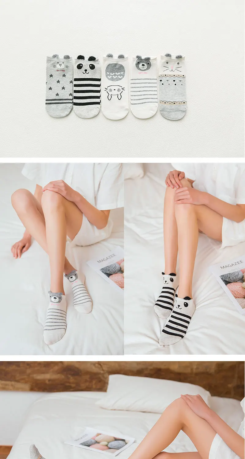 Spring And Summer New Style Women's Three-dimensional Socks Comfortable Cute Japanese-style Cartoon yu mao sha wa Children Color