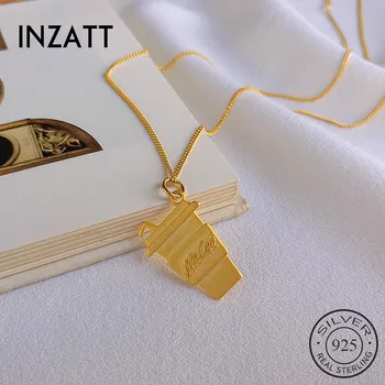 

INZATT Real 925 Sterling Silver Cup Pendant Choker Necklace For Fashion Women Party Punk Fine Jewelry 2019 Accessories gift