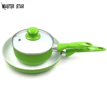 Мастер звезда яблоко зеленая сковорода набор кастрюля для завтрака омлет чайник 24 см сковорода посуда для детей с 16 см суп горшок