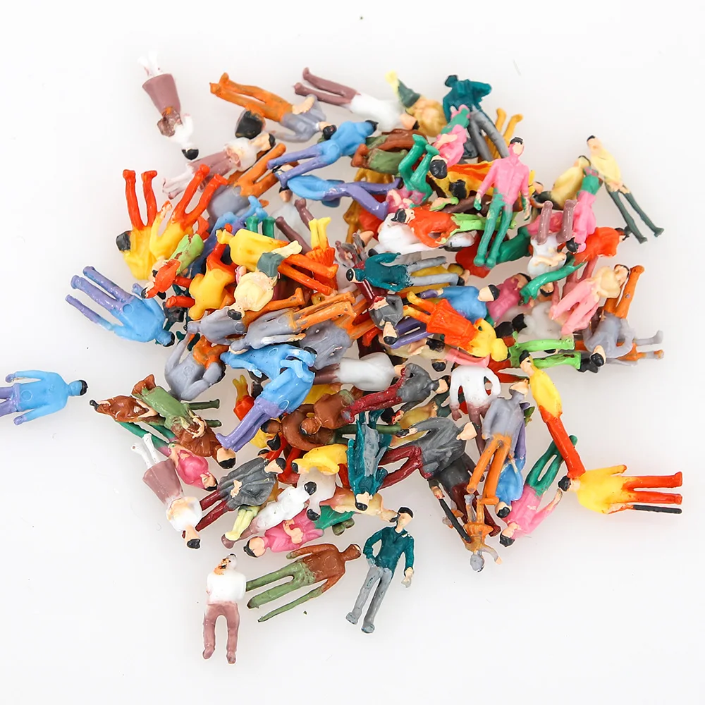100PCS  1:100-1:200 Miniature Painted Figures Model People Diorama Street Passenger Sand Table Architecture Building Materials 6