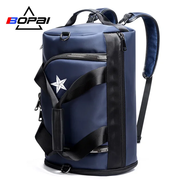 $US $58.49 BOPAI Brand Multifunction Travel Backpack Bag Large Capacity Man Travel Shoulders Bag Rucksack Male BackpackFashion Black Blue