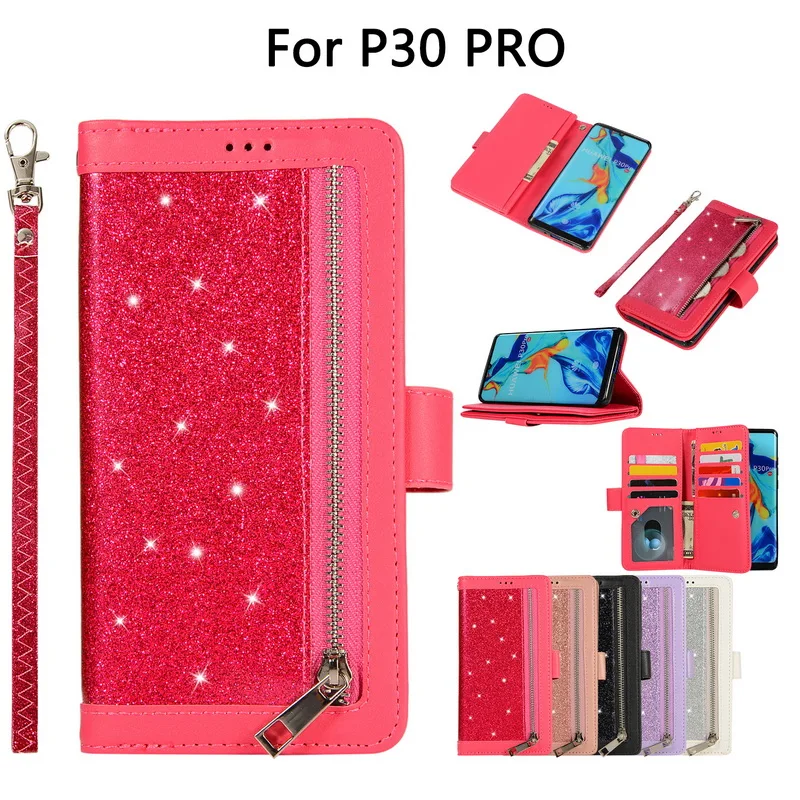 

Glitter Bling Wallet Flip Case Cover For Huawei P30 P20 Pro Mate 20 10 Lite Luxury Leather Cover For Huawei Mate20 Mate10 P 30