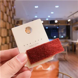 BrickRed rectangle Твердая войлочная ткань, детские заколки для волос, модные заколки для волос BB, заколки для девочек, детские боковые заколки для волос аксессуары - Цвет: BrickRed rectangle