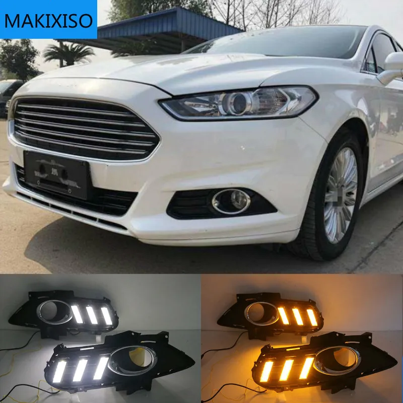 

1 комплект для Ford Mondeo Fusion 2013 2014 2015 2016 желтое реле сигнала поворота, водонепроницаемая автомобильная лампа DRL, светодиодсветодиодный дневные хосветильник