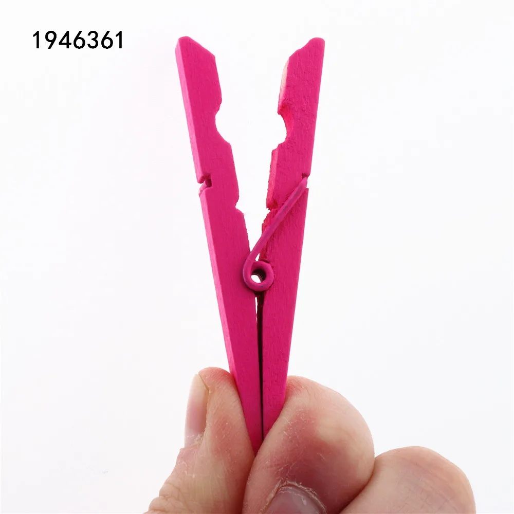 Wooden Clips 25mm 35mm 45mm 60mm 72mm Color Wooden Clips Photo Clips Clothespin Craft Decoration School Office clips
