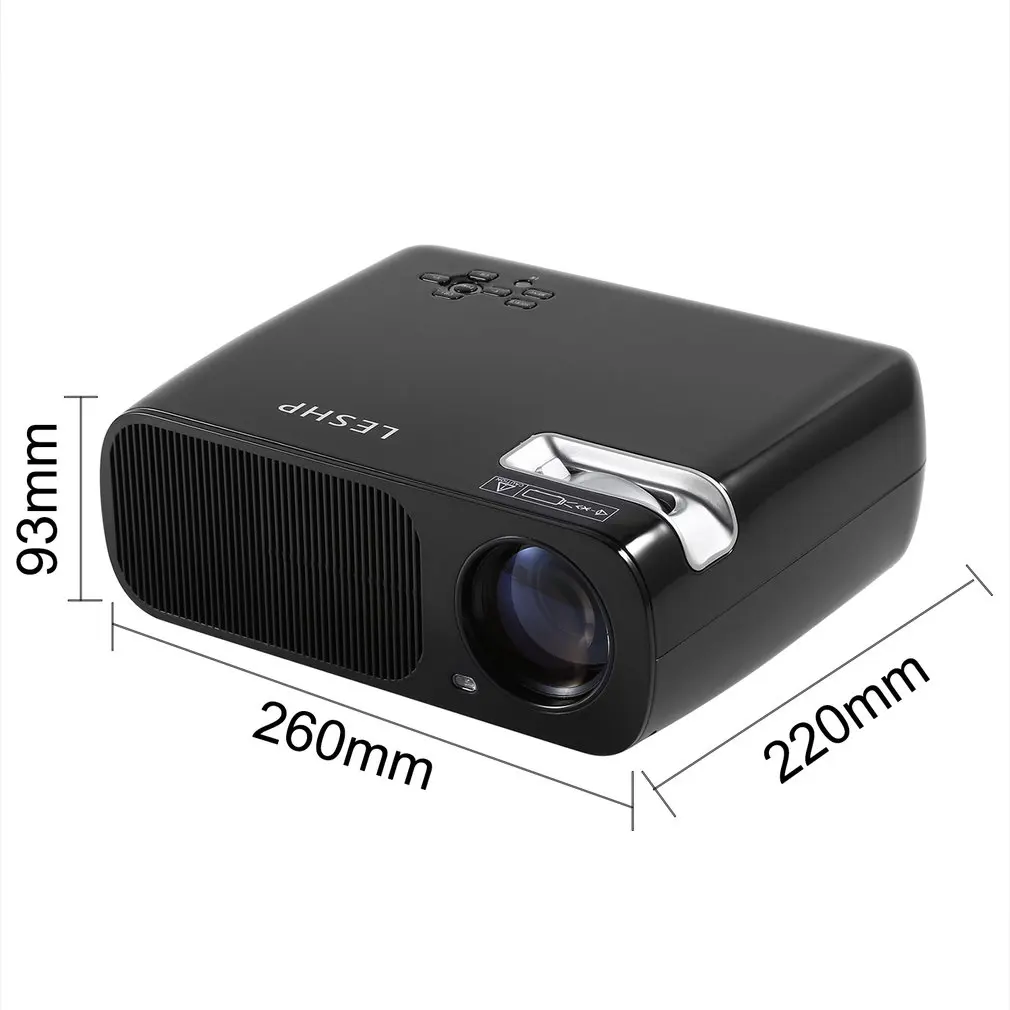 White& Black LED Video Projector 2600 Lumens 800*480 Resolution Office 1080P HD Home Cinema Theater Projector for PC Laptop new