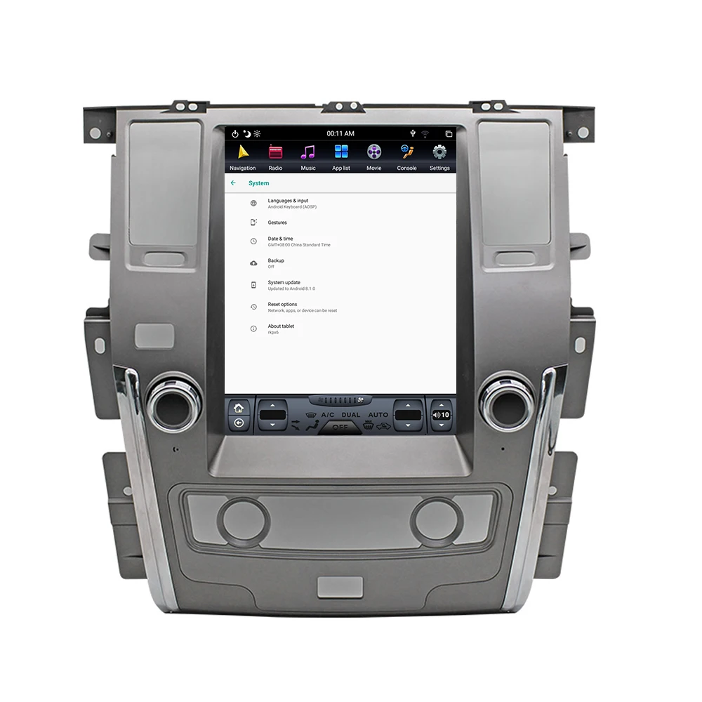 Android 9,0 Tesla вертикальный экран Автомобильный плеер gps навигация для NISSAN PATROL 2010- аудио плеер 12,1 дюймов
