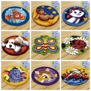 

Prajna Carpet Animal Embroidery Latch Hook Rug Canvas Knitted Kits Crocheting Cross Stitch Latch Hook Tapijt Kits DIY Needlework