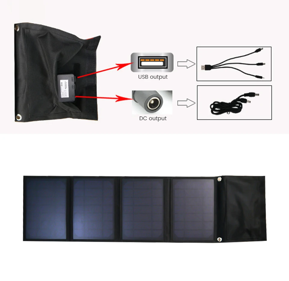 SUNYIMA солнечная панель зарядное устройство Портативный DC12V на открытом воздухе складной внешний аккумулятор Солнечное зарядное устройство для смартфонов