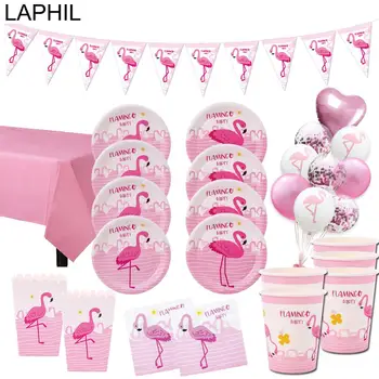 

LAPHIL Flamingo Party Decorations Hawai Luau Party Tropical Summer Party Favors Birthday Decor Wedding Event Party Supplies