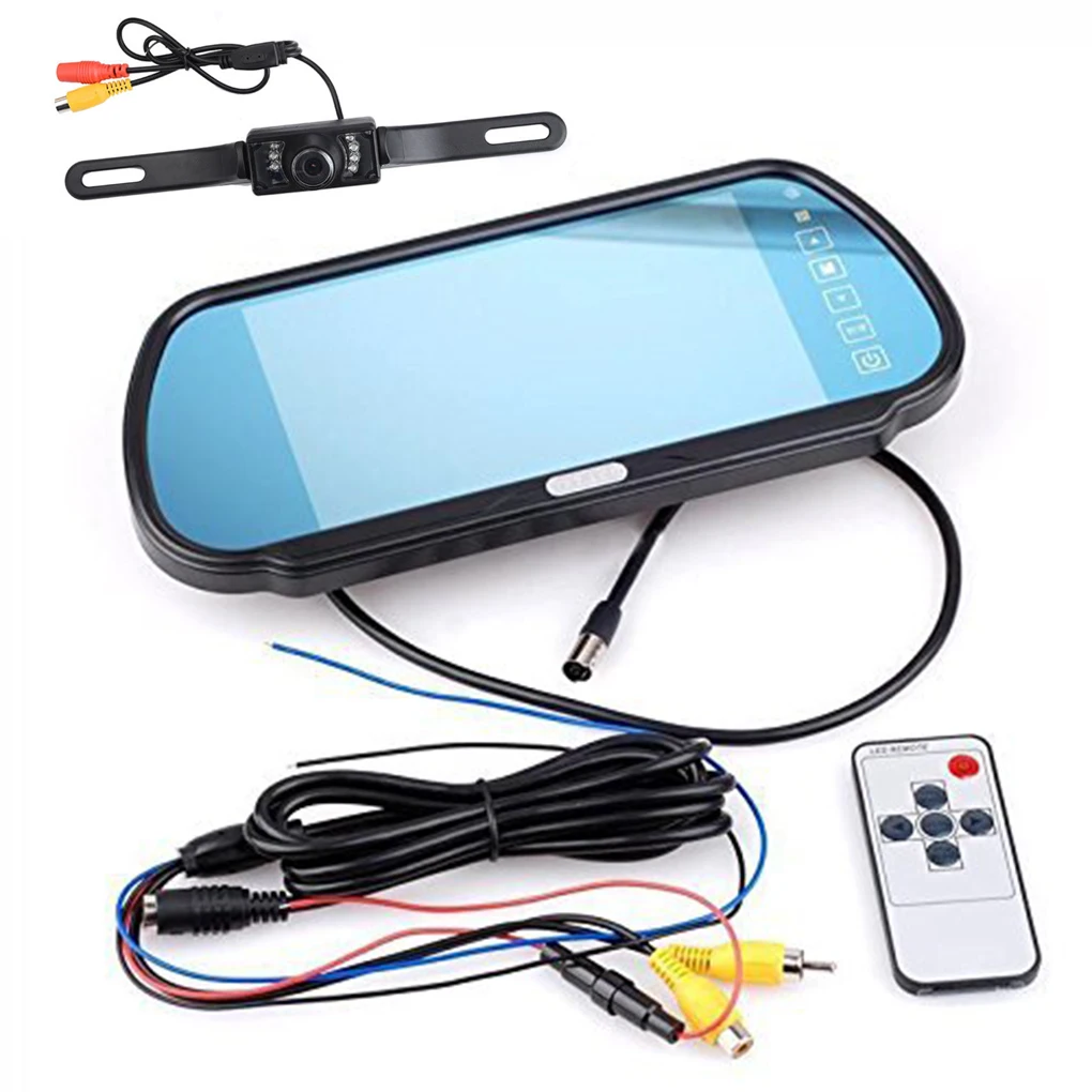 

7inch TFT LCD Color Screen Car Rearview Mirror Camera Universal Auto Rear View Parking Cam