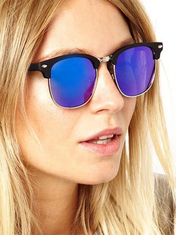 [EL Malus] Классический UV400 овальная рамка солнцезащитные очки Для мужчин Для женщин ретро Брендовая дизайнерская обувь розовый загар объектив