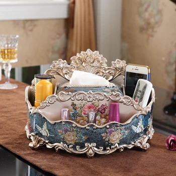 

European-style Living Room Household Multi-function Storage Box Remote Control Creative Drawer Tray Living Room Decoration