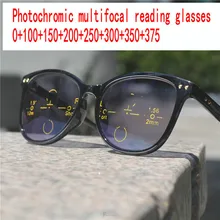 Негабаритные Ретро Женские мульти-фокус для чтения фотохромные очки дальние и близкие прогрессивные очки для чтения Оптическое стекло FML
