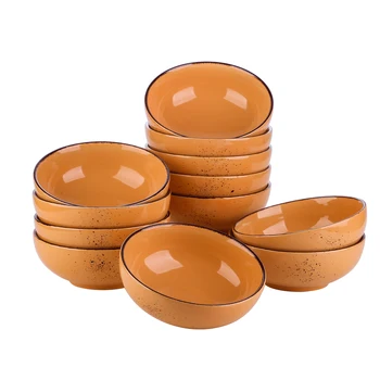 

Vancasso Navia Orange Vintage 4/8/12-Piece 800ML Large Cereal Bowls Set Ceramic Soup/Mixing/Fruit/Noodle/Ramen Bowl Set