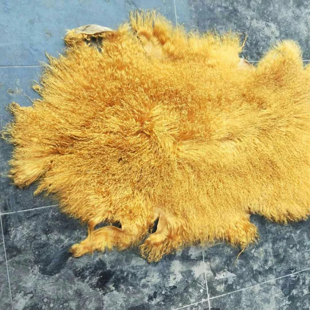 

Premium quality beautiful natural gost skin fur men mongolian sheep skin fur