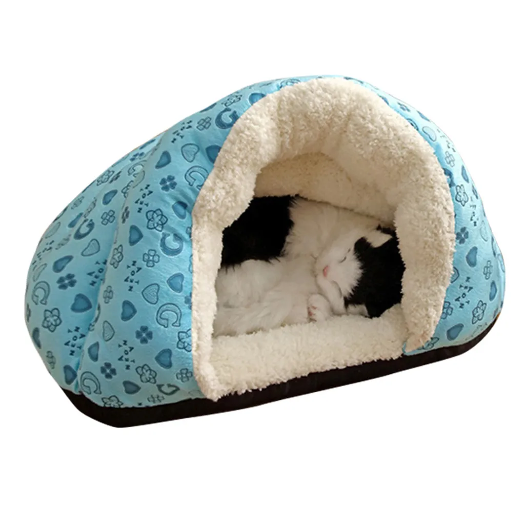 Кровать для кошек, домашних животных, кошек, собак, мягкое теплое гнездо, собачий питомник, кровать, пещера, домик, спальный мешок, коврик для щенка, клетка, зимний теплый диван, кровати, Perro Gatos