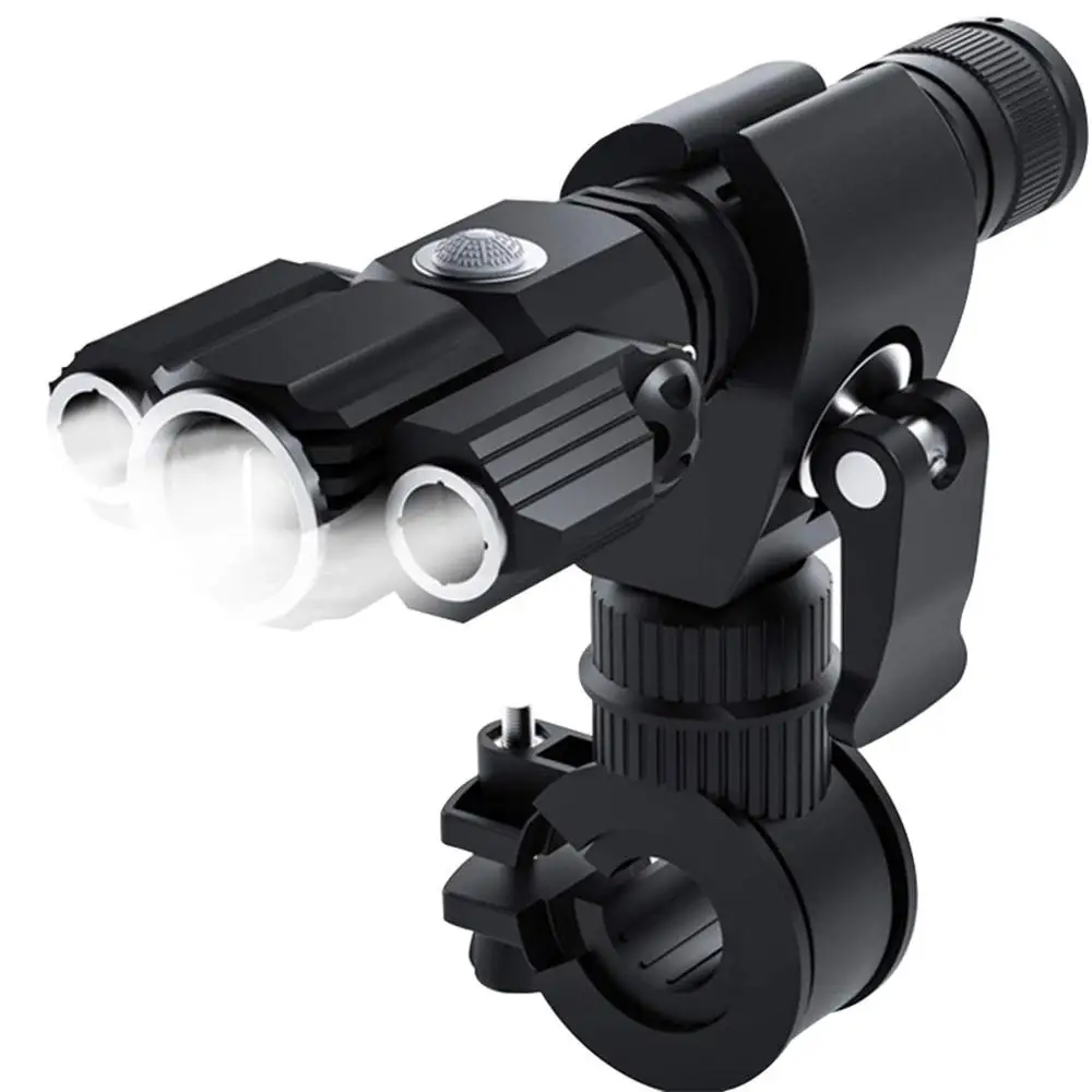 black bike lights T6 L2LED велосипед из алюминиевого сплава многофункциональный три лампы головы моделирование самолетов фонарь для уличного освещения ночной езды 50A21 - Цвет: black bike lights