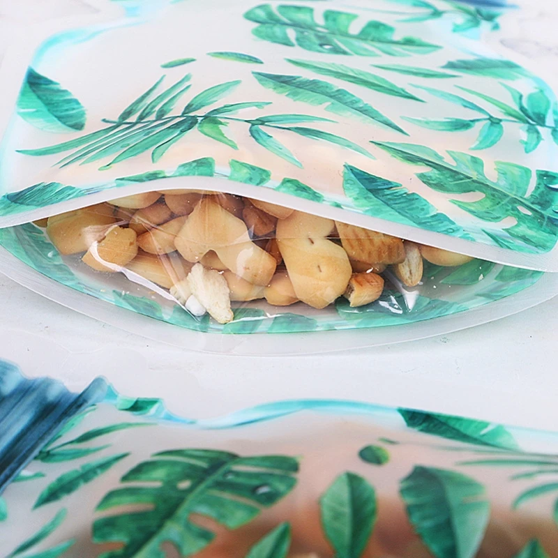 Reusable Mason Jar Design Ziplock Food Storage Bags for Snacks and Kitchen Organization
