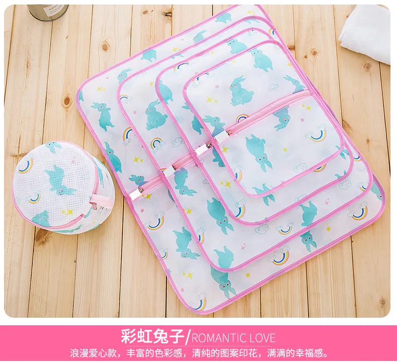 Schumi Manufacturers Direct Supply Circular Bead Printed Laundry Bag Suit Machine Wash Only Covered Edge Five-Piece Thick Laundr