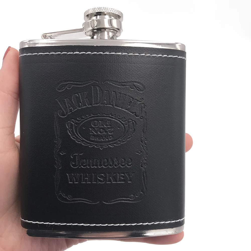 Leather Printed Hip Flask Leather Printed Hip Flask