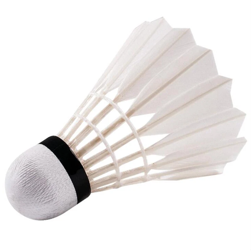 12PCS/Pack Plastic Shuttle Cork Badminton Shuttlecock Badminton Birdies Bedminton Goose Feather Ball Train Accessories