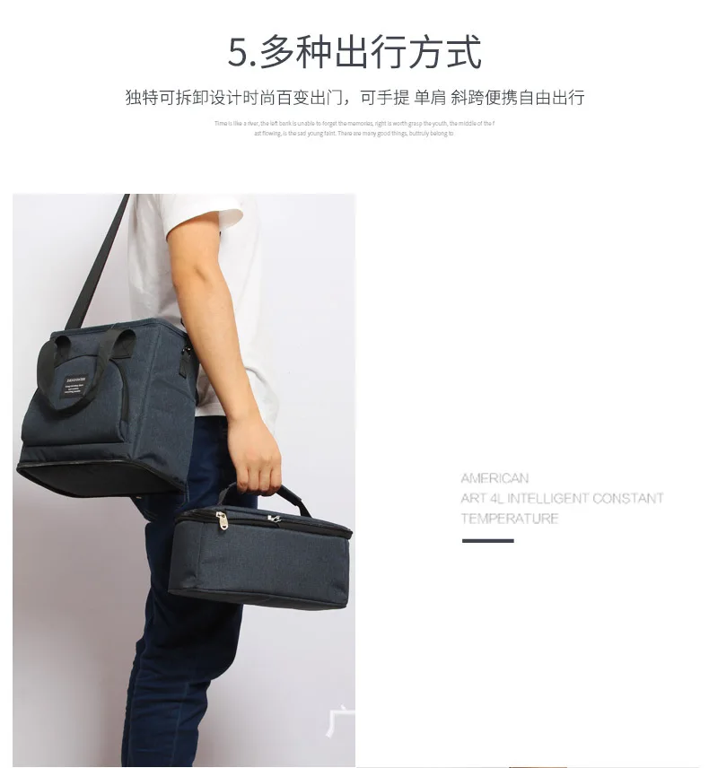 Tello Leith инновационная ледяная упаковка, двухслойный дизайнерский набор, Bento Box Bag, холодильная Термосумка, многофункциональная мука W