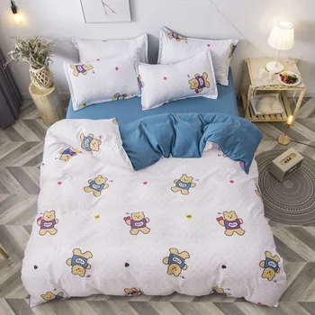 

Bedding Set Bed Sheet Duvet Cover Pillowcase Rainbow Printing 4Pcs Soft Comfortable Home Textile Products Cute Fresh