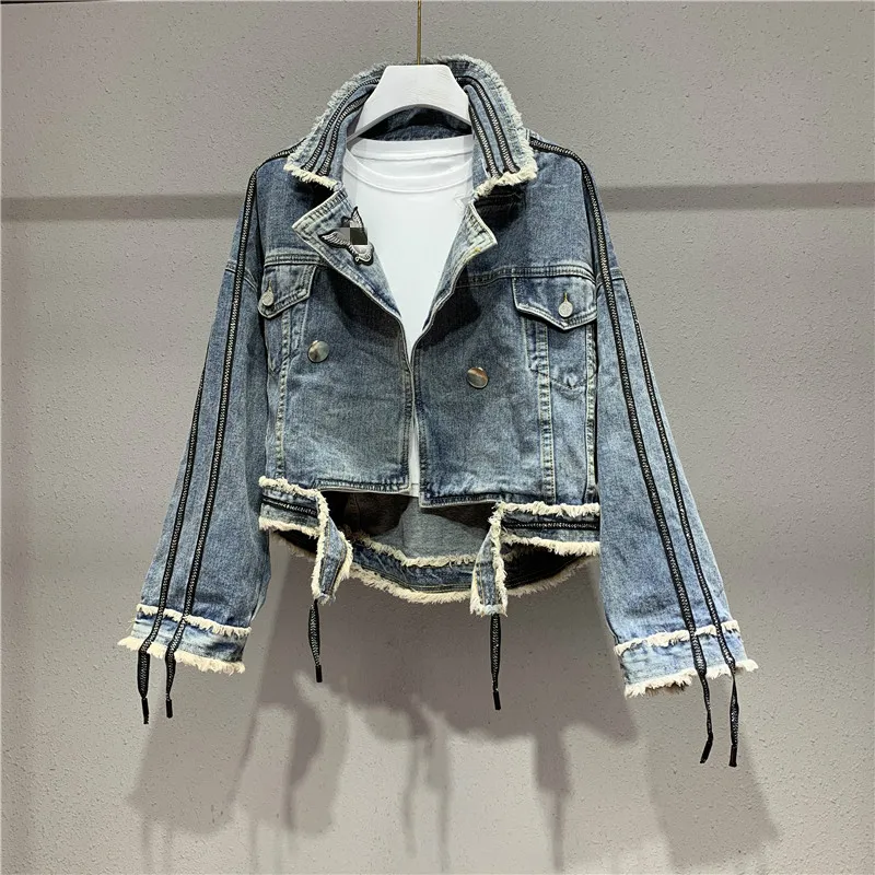 

Denim Jeans Coat Women's Fashion 2020 Spring Slim Fit Short Denim Jacket Fashion Denim Coat Ropa Mujer Women's Denim Jacket Tops