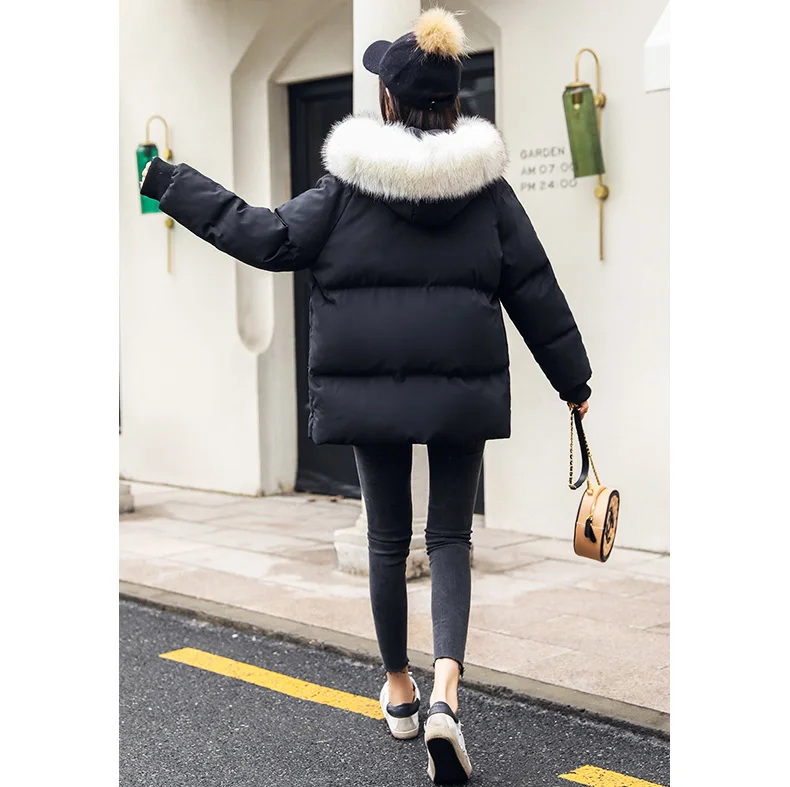 Женская зимняя куртка, женская модная теплая пуховая парка с капюшоном и хлопковой подкладкой для женщин, зимняя куртка, пальто