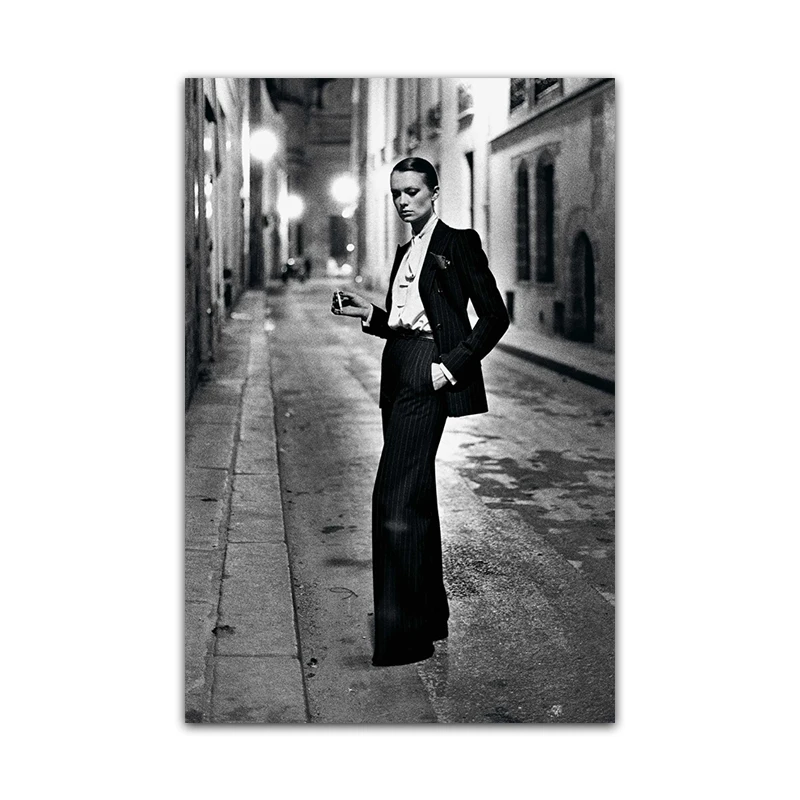 Vintage-New-York-Street-Lover-Kiss-Wall-Art-Posters-Nordic-Fashion-Figure-Painting-Black-and-White (3)